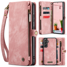 Caseme - CASEME Galaxy S25 Plånboksfodral Med Rem - Rosa