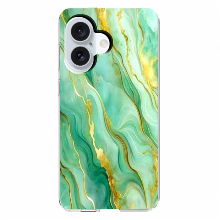 A-One Brand - iPhone 17 Mobilskal Marble Pattern Printing Soft - Grön