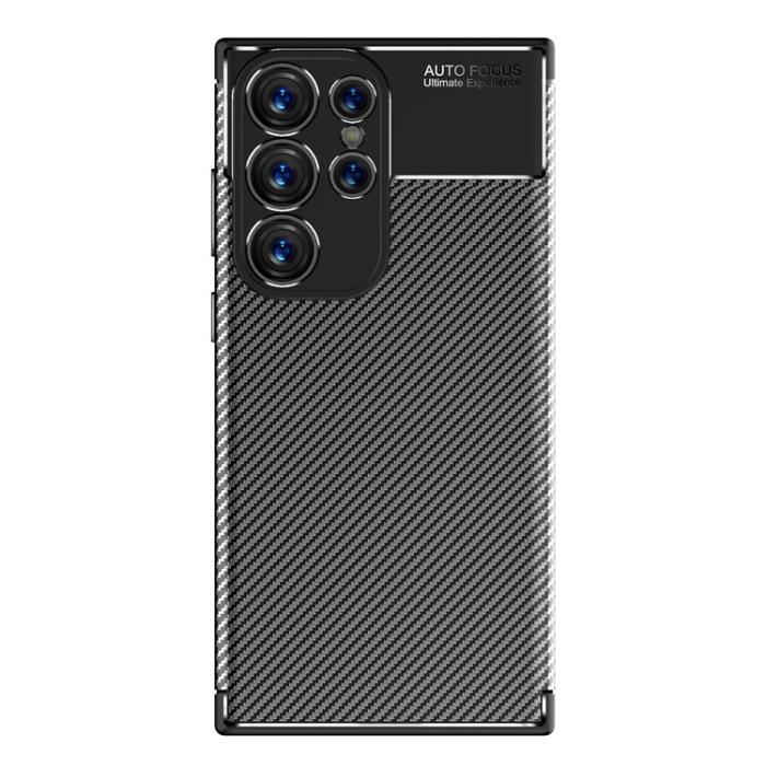 A-One Brand - Galaxy S23 Ultra Skal Carbon Fiber Texture - Svart