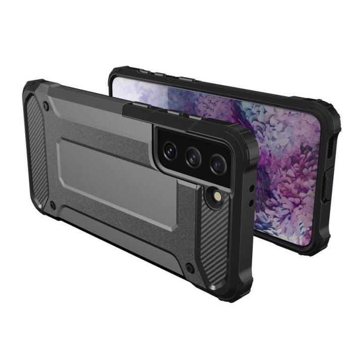 Ruhtel - Hybrid Armor Skal Galaxy S22 Ultra - Svart
