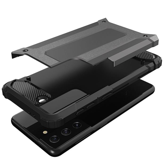 Ruhtel - Hybrid Armor Skal Galaxy S22 Ultra - Svart