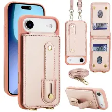 A-One Brand - iPhone 17 Air Mobilskal korthållare Med Axelrem - Roséguld