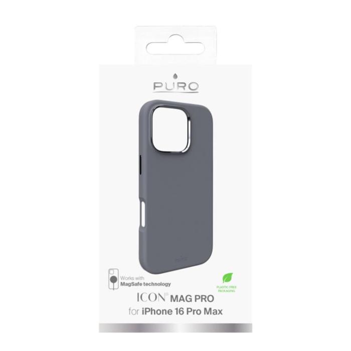 Puro - Puro iPhone 16 Pro Max Mobilskal Magsafe Icon Pro Silikon - Mörkgrå