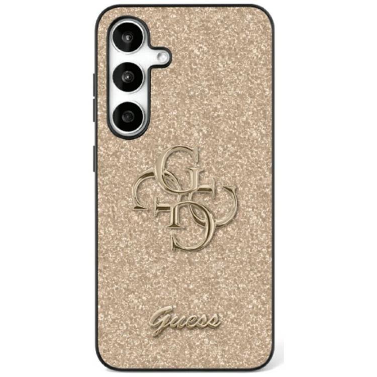 Guess Mobilskal till Galaxy S25 Ultra Fixed Glitter Big 4G Metal Logo - Guld | 2353 | AlltMobil