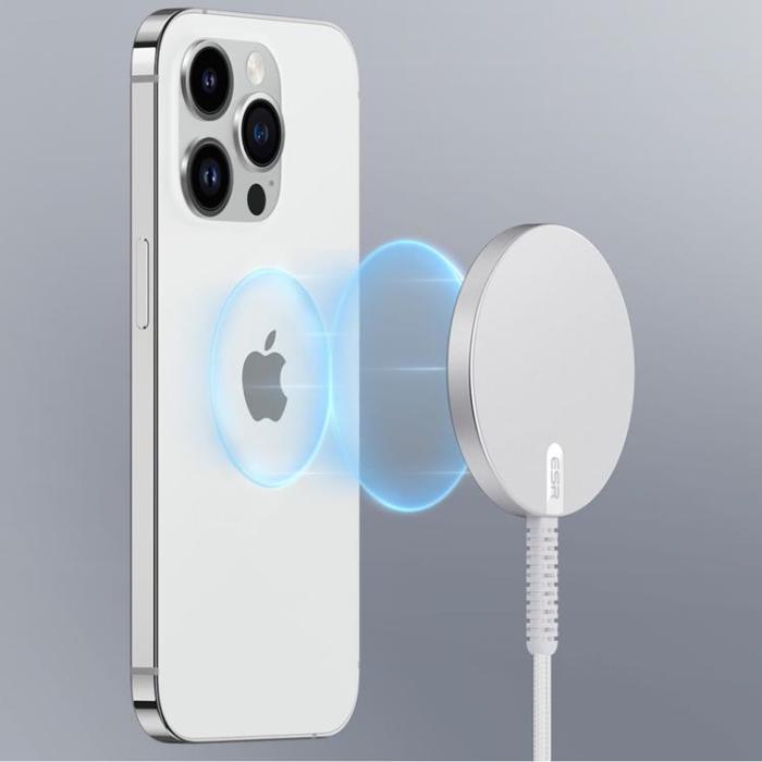 ESR - ESR Halolock Magnetic Magsafe Trådlös Laddare - Silver