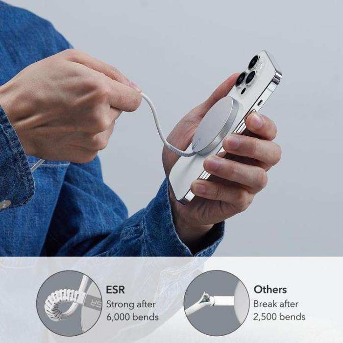 ESR - ESR Halolock Magnetic Magsafe Trådlös Laddare - Silver