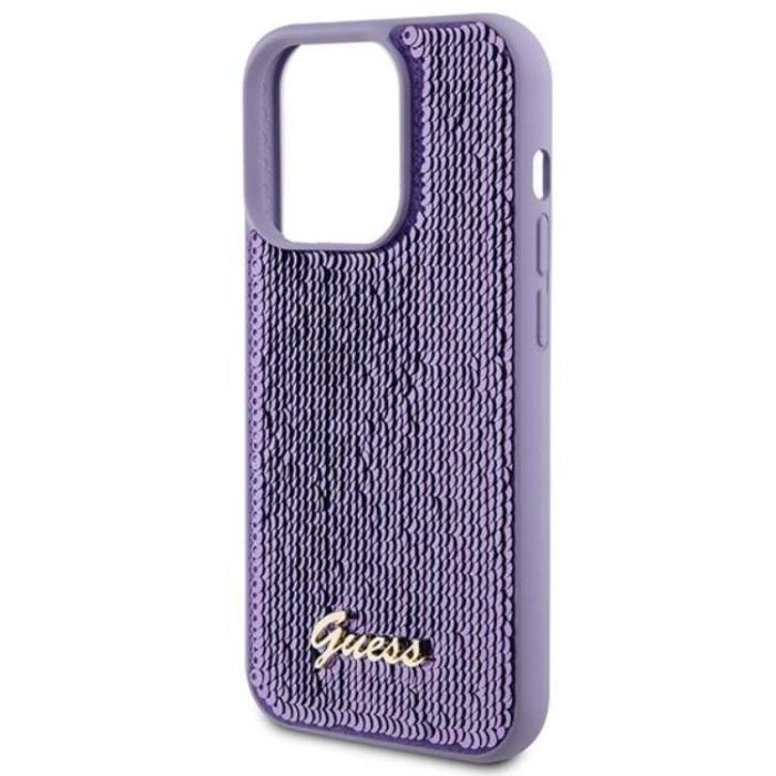Guess - Guess iPhone 15 Pro Max Mobilskal Sequin Script Metal - Lila