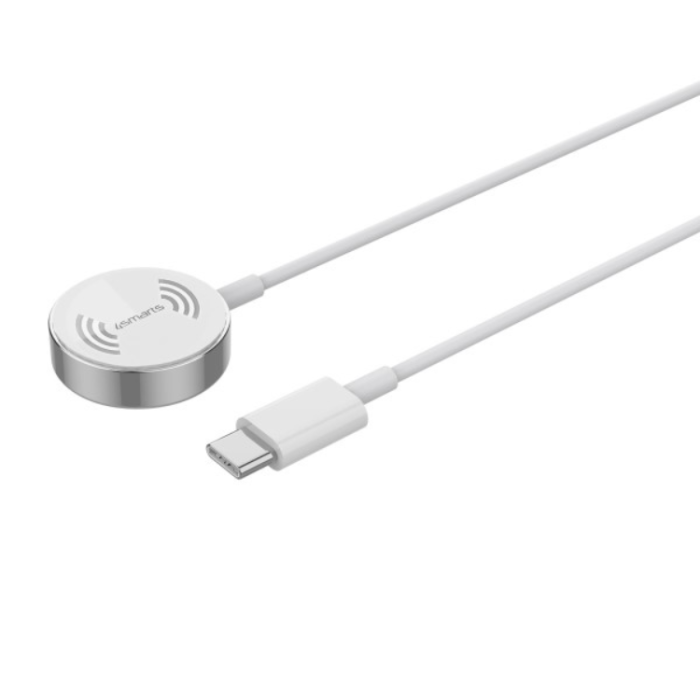 4smarts - 4smarts laddare Apple Watch 2.5W Med USB-C Kable - Vit
