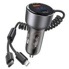 OEM - YESIDO Y58 Snabbladdare med digital display och Lightning/Type-C kabel 60W