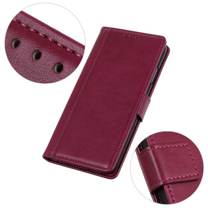 KHAZNEH - KHAZNEH Galaxy S23 Plus Plånboksfodral Stand Flip PU Läder - Röd