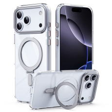 A-One Brand - iPhone 17 Pro Mobilskal MagSafe Hidden Magnetisk Kickstand - Silver