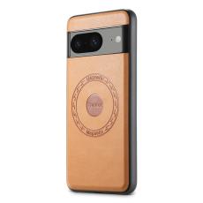 DENIOR - DENIOR Google Pixel 8 Fodral Magnetiskt Konstl&auml;der belagt PC+TPU - Khaki