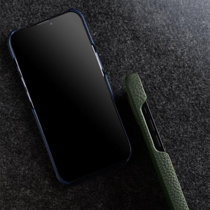 Melkco - MELKCO Mobilskal till iPhone 15 Plus Äkta Läder Belagt PC - Grön