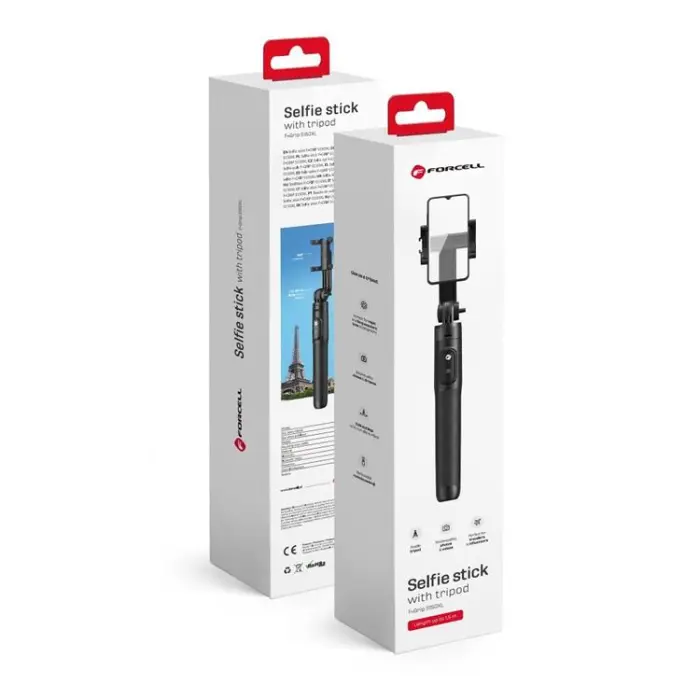 Forcell - Forcell Selfie Stick Tripod Bluetooth F-Grip - Svart