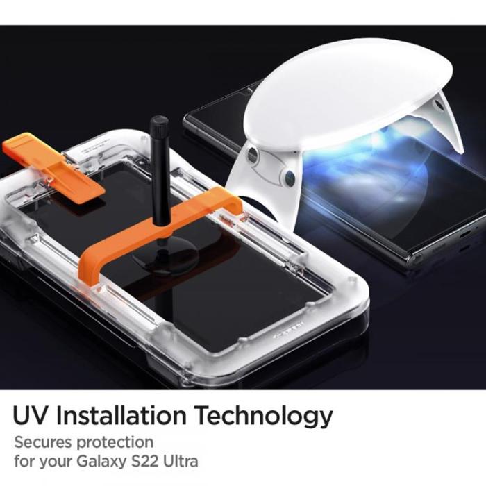 UTGATT1 - Spigen Härdat glas Platinum Galaxy S22 Ultra - Transparent