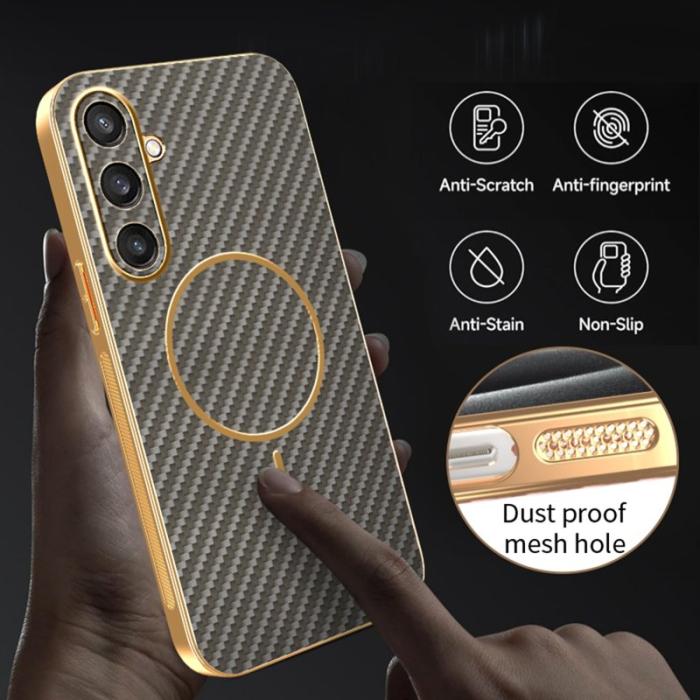 OEM - Mobilskal till Samsung Galaxy S26 Kolfiber Texturerad TPU - Brun