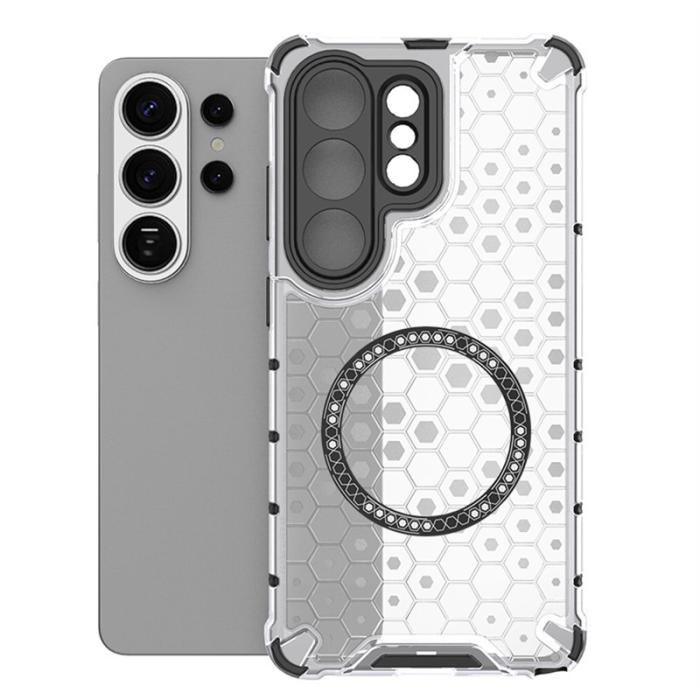 OEM - Mobilskal till Samsung Galaxy S26 Ultra TPU + PC Honeycomb Design - Transparent