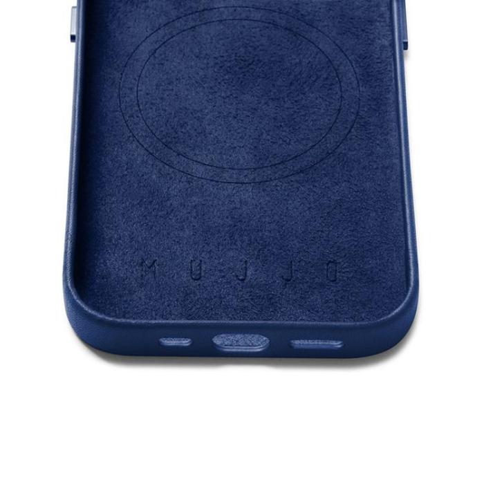 Mujjo - Mujjo iPhone 14 Pro Max Skal Magsafe Full Läder - Monacoblå