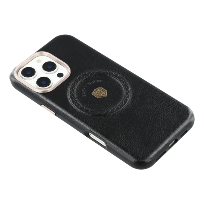 KIGC - KIGC iPhone 16 Pro Mobilskal Magsafe Läder - Svart