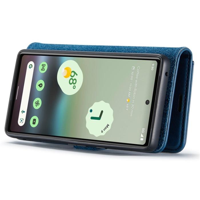 DG.MING - DG.MING Google Pixel 6a Plånboksfodral Detachable 2-in-1 Äkta Läder - Blå