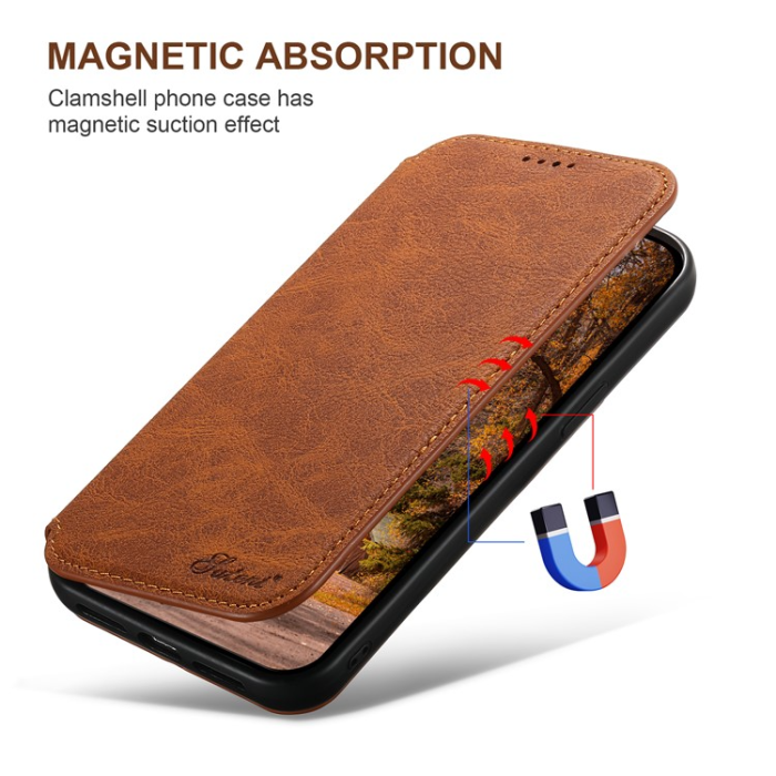 SUTENI - SUTENI iPhone 13 Pro Max Plånboksfodral Magsafe - Khaki