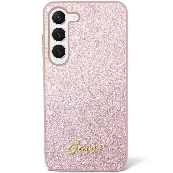 Guess - Guess Galaxy S23 Plus Skal Glitter Script - Rosa
