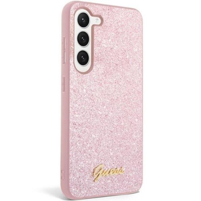 Guess - Guess Galaxy S23 Plus Skal Glitter Script - Rosa