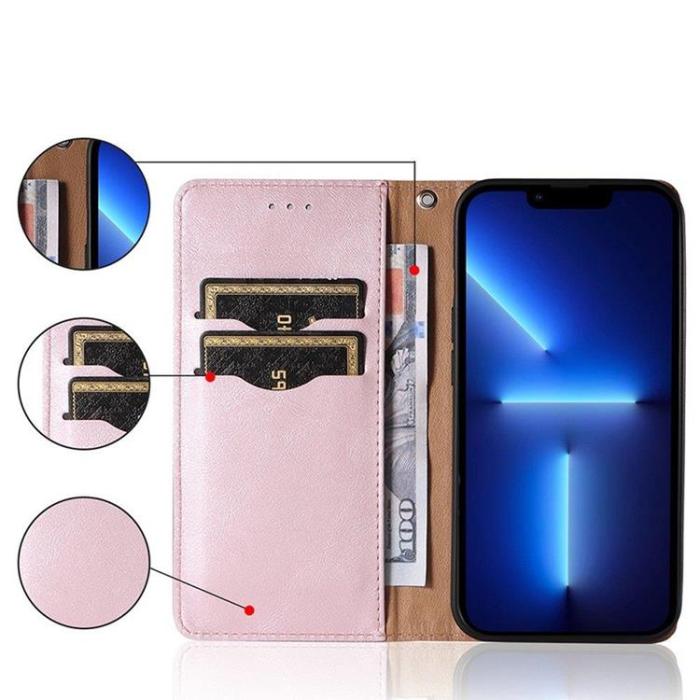 OEM - Galaxy A12 (2020/2021) Plånboksfodral Magnet Strap - Rosa
