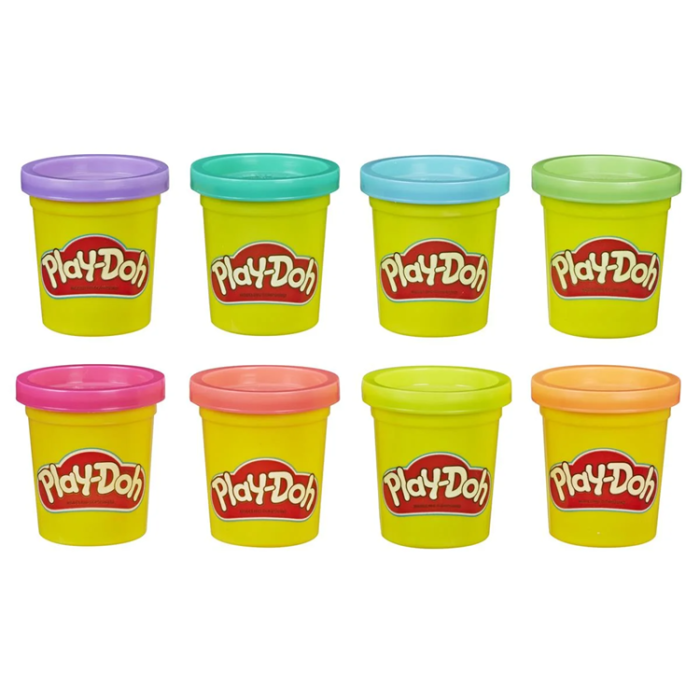 PLAY-DOH - PLAY-DOH Compound 8 Pack, Rainbow & Neon (Blandade)