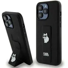KARL LAGERFELD - KARL LAGERFELD iPhone 13 Pro Max Mobilskal Gripstand Pins - Svart
