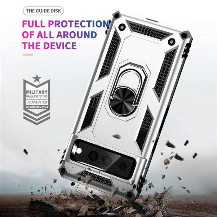 A-One Brand - Google Pixel 7 Pro Skal Ringhållare Rotatable Kickstand - Silver