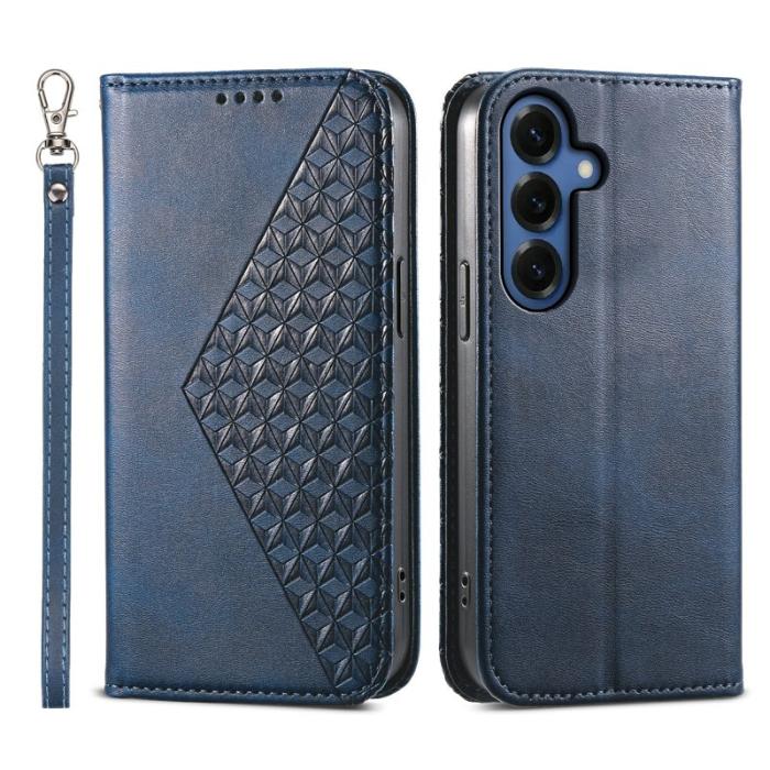 OEM - Plånboksfodral för Samsung Galaxy S26 Plus Konstläder med handledsrem - Blå