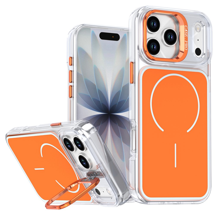 iPhone 17 Pro Mobilskal MagSafe Lens Kickstand TPU + PC - Orange (Orange) | 2353 | AlltMobil