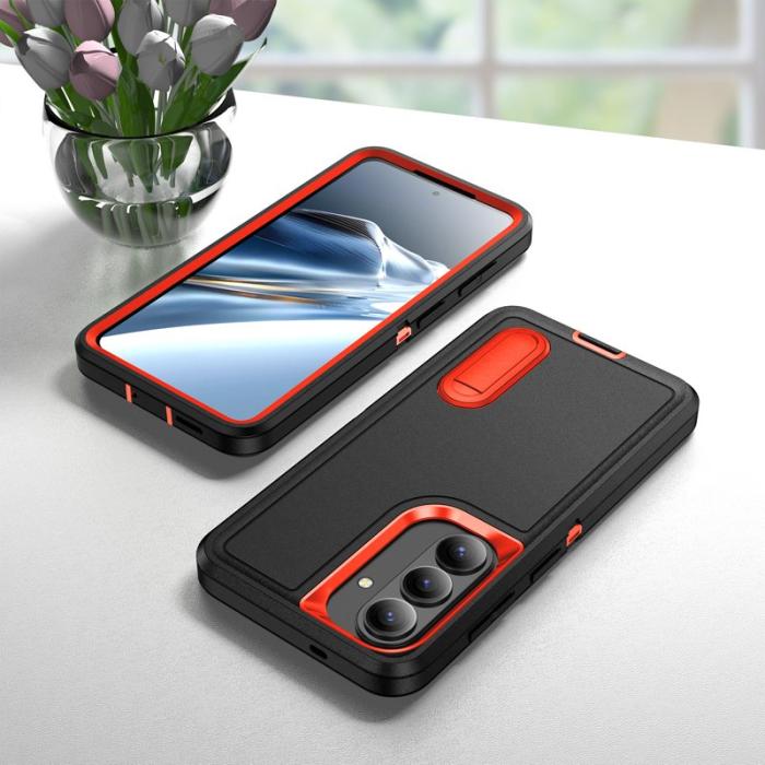 OEM - Mobilskal för Samsung Galaxy S26 PC + Silikon Anti-Drop Kickstand - Svart
