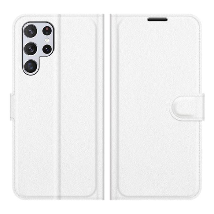 OEM - Litchi Magnetic Fodral Galaxy S22 Ultra 5G - Vit