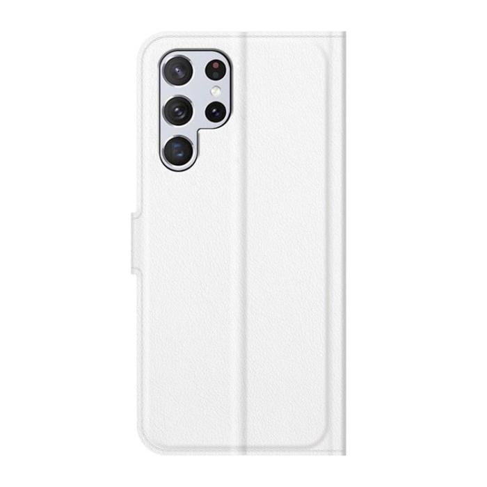 OEM - Litchi Magnetic Fodral Galaxy S22 Ultra 5G - Vit