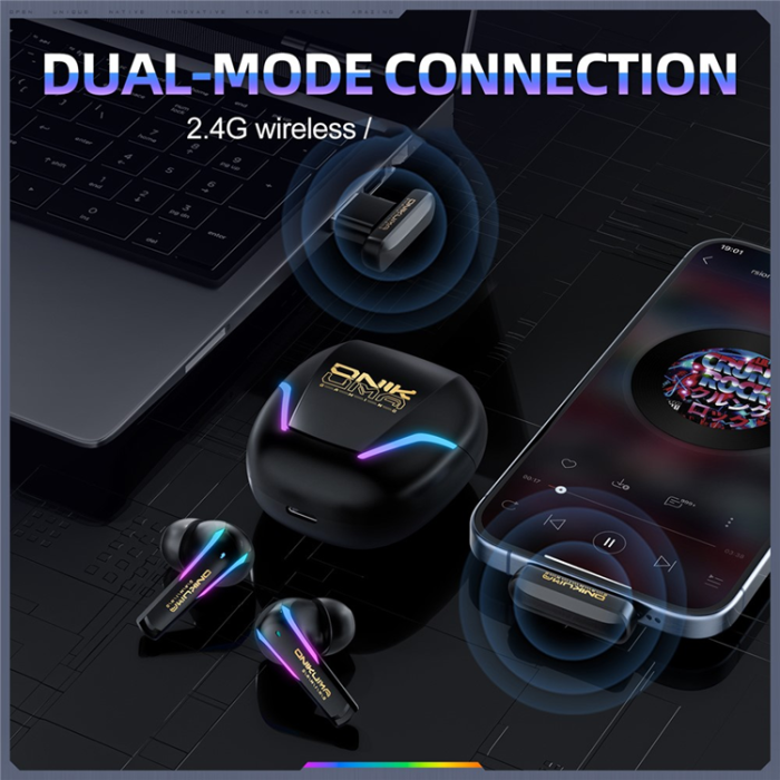 ONIKUMA - ONIKUMA TWS Trådlösa Bluetooth Hörlurar In-ear Vattentäta IPX4 T27 - Svart