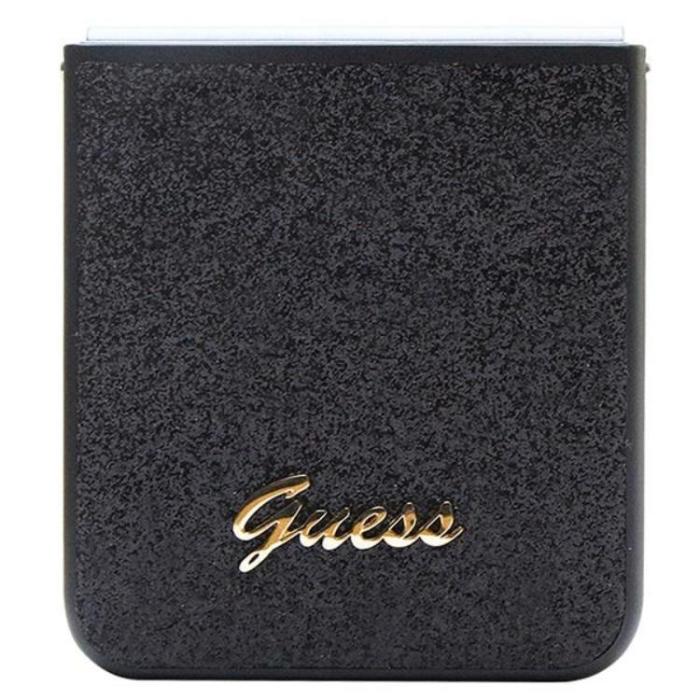 Guess - Guess Galaxy Z Flip 5 Mobilskal Glitter Script - Svart