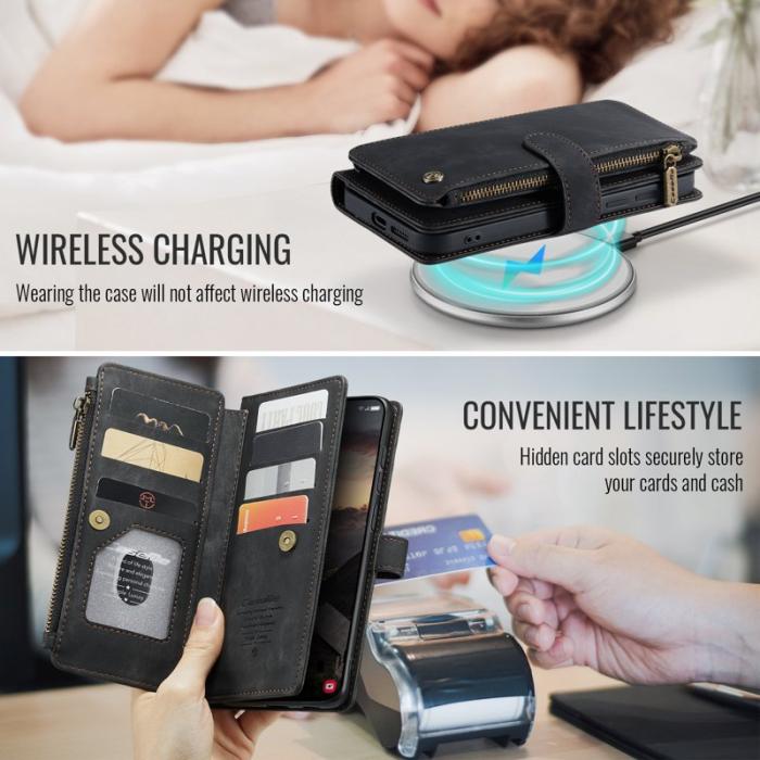 Caseme - CaseMe Mobilfodral för Samsung Galaxy S26 Plus Flera kortfack Konstläder - Svart