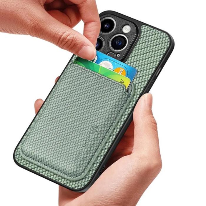 Taltech - iPhone 15 Pro Max Mobilskal Korthållare Detachable - Grön