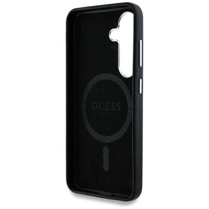 Guess - Guess Galaxy S25 Mobilskal MagSafe Grained Triangle Logo - Svart
