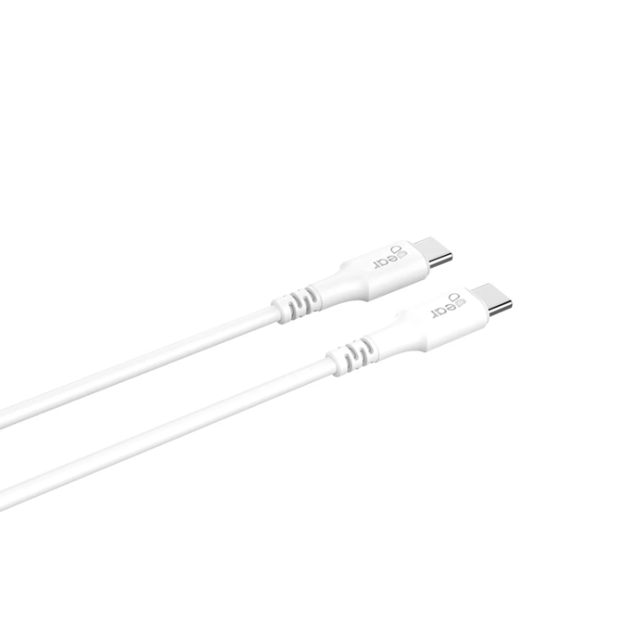 GEAR - GEAR USB-C till USB-C kabel 2.0 1m Vit Rund kabel