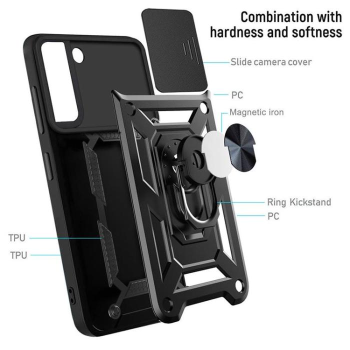 OEM - Ring KickStand Skal Galaxy S22 Plus 5G - Svart