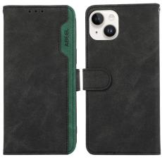 ABEEL - ABEEL iPhone 14 Plus Pl&aring;nboksfodral Konstl&auml;der RFID Skydd Flip Svart