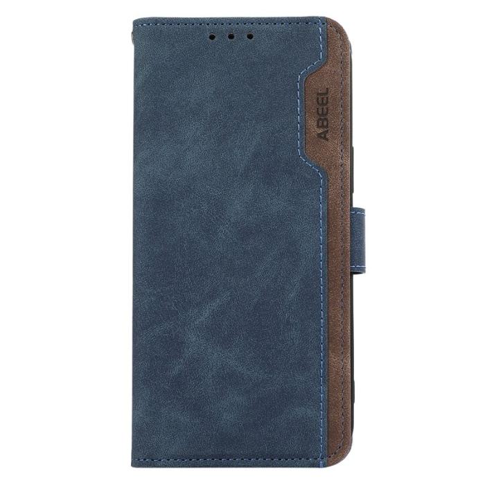 ABEEL - ABEEL iPhone 14 Plus Plånboksfodral Konstläder RFID Skydd Flip Blå