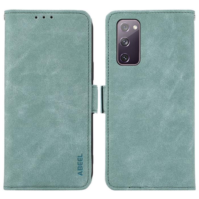 ABEEL - ABEEL Magnetic Konstläder Plånboksfodral för Samsung Galaxy S20 FE - Blå