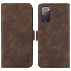 ABEEL - ABEEL Magnetic Konstl&auml;der Pl&aring;nboksfodral f&ouml;r Samsung Galaxy S20 FE - Brun