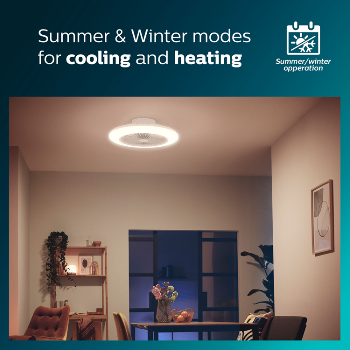 Philips - Philips Amigo Takfläkt med LED-belysning Varm-/kallvitt 6000 lm