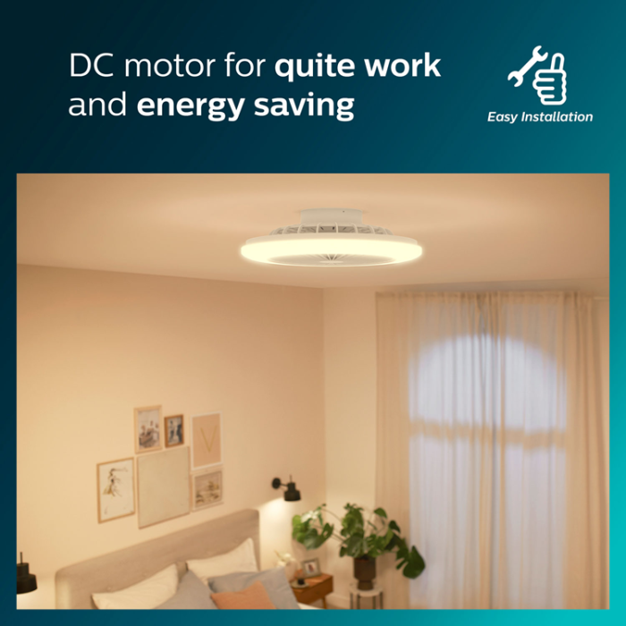 Philips - Philips Amigo Takfläkt med LED-belysning Varm-/kallvitt 6000 lm