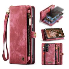 Caseme - CASEME 008 Series Samsung Galaxy S23 Konstl&auml;der Pl&aring;nboksfodral R&ouml;d